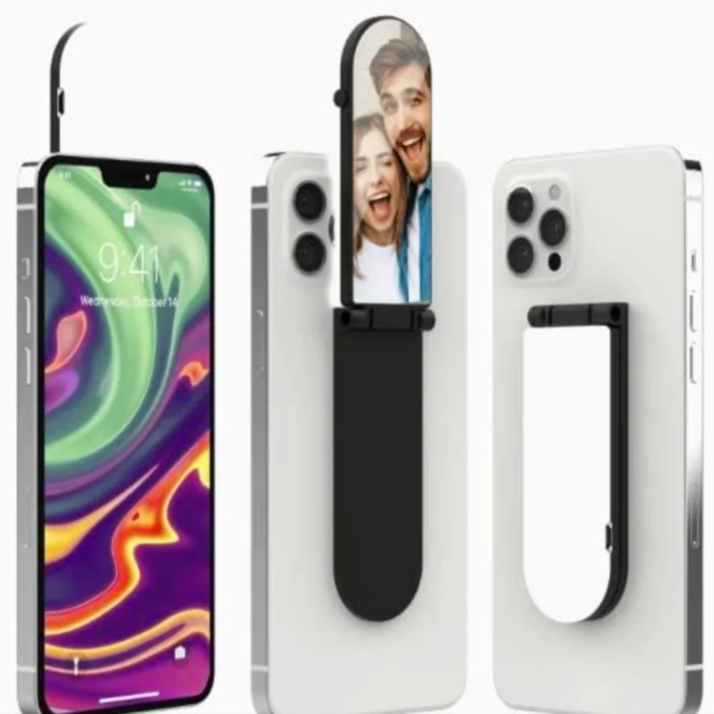 Premier Stick On Selfie Light + Mirror & Kickstand Phone Stick On